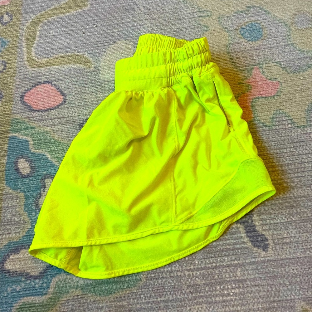 Bright Neon Yellow LuLu shorts